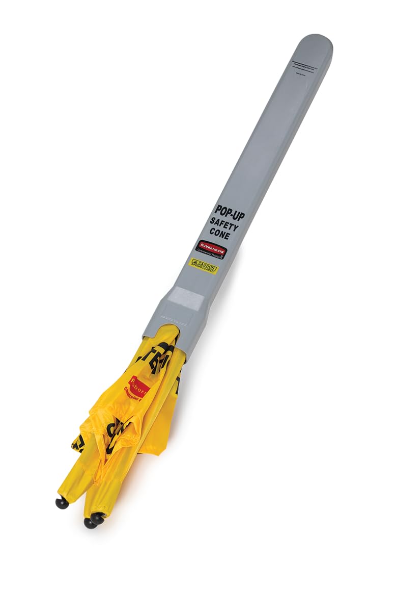 Rubbermaid Commercial Products Commercial 50 cm Pop Up cono de seguridad idiomas disponibles Caution Imprint y suelos mojados símbolo - amarillo