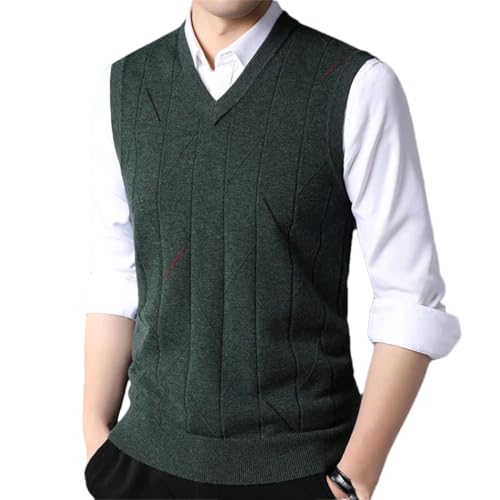 Men's Spring Slim Fit Vest Knit Pullover Sleeveless Casual Thick Warm Pullover Sweater Tops
