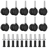 HAEPXYBY 10 Pièces roulettes de Chaise de Bureau, 30MM roulettes sans Goupille, roulettes de Chaise Pivotantes, roulettes de Rechange Universelles pour Sols Durs, Parquet Stratifié