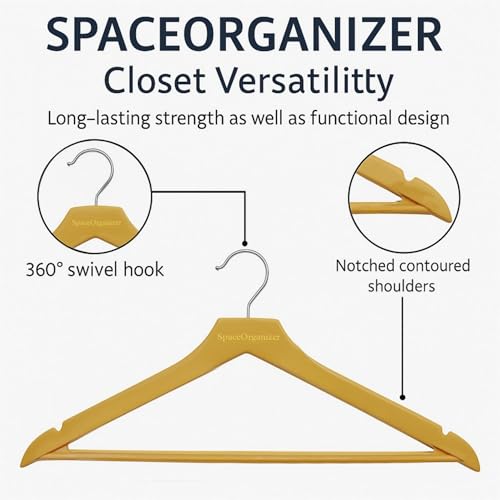Image of 360-Degree Rotating Clothes Hanger, Multi-Purpose Wardrobe Organizer for Pants and Suits (Non Slip Suit Clothes Hanger, 2PCS)