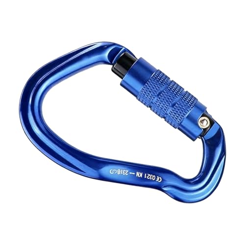 Mosquetón Autoblocante (23 KN) – Anilla En D Cierre Automático | Mosquetón De Escalada Robusto para Hamacas, Senderismo, Rappel Y Acampada. Equipo Profesional para Exteriores.