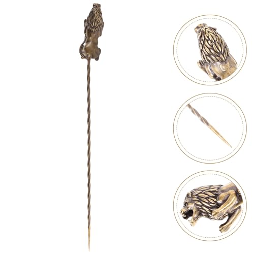 Image of Healeved Copper Cigar Needle Holder 6.06In Retro Punch Tool for Smooth Draw and Flavor Enhancer Smoking Accessory