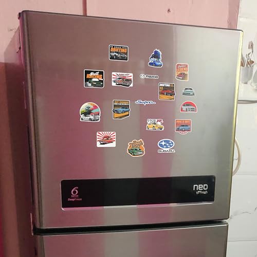 Image of WallDesign Race-Ready JDM Car Fridge Magnet Set - Authentic Designs for Japanese Speed Culture Fans, Cute Inspirational Magnets (Set of 17)