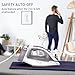T-Fal Virtuo Steam Iron for Clothes with Retractable Cord, Portable Iron and Steamer for Clothes, Ceramic Nonstick Soleplate, 1500 Watts, Anti-Drip, Auto-Off, Scratch Resistant, Grey