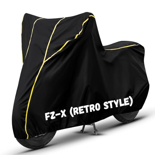 Image of Bike Cover for FZ-X (Retro Style) 100% Waterproof, Dustproof & Scratch Resistant| Fully Bottom Elastic UV Resistant Heavy Duty Body Cover | All Weather Outdoor Use