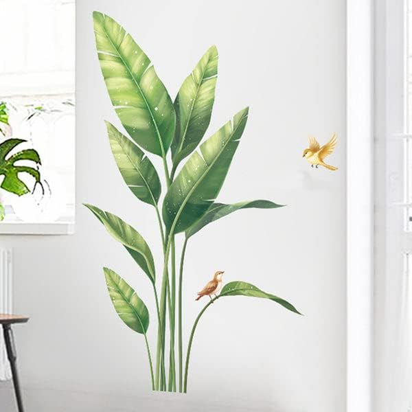 Miniatura 3 de Tableclothsfactory Vinilo decorativo de pared con diseño de plantas tropicales de aves del paraíso para despegar y pegar