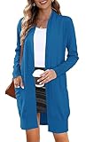 【Trendiges Design】: Damen Cardigan haben eine offene Vorderseite, die das An- und Ausziehen erleichtert. Dieser gestrickte Cardigan verfügt über gerippte Bündchen und zwei Taschen am Saum für einen schönen Fall und bietet einen schmeichelhaften und zeitlosen Look, der nie aus der Mode kommt.