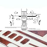 Auto Innendekor Mittelkonsole Armaturendekor Cockpit Dekor Kompatibel mit Mercedes Vito W639 FL 2006-2014 | 25 teilig Wurzelholz Optik Auto-Innendesign Aufkleber