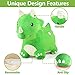 iPlay, iLearn Bouncy Pals Dinosaur Hopper Toy 2 Year Old Boy, Toddler Plush Bounce Animals, Ride on Bouncing Triceratops for Kids, Outdoor Hopping Horse Bouncer, Cool Birthday Gifts 3 4 5 6 Yr Girls