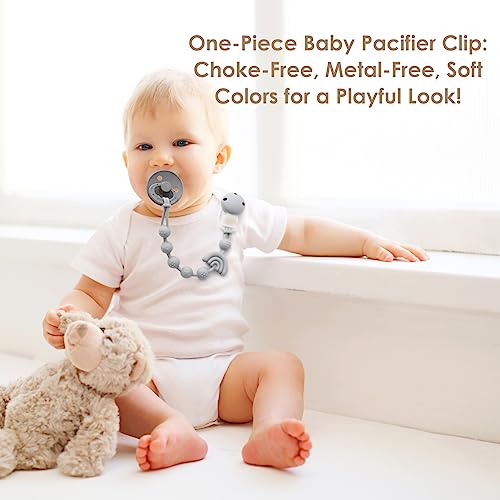 Andy Bear Baby Pacifier Clips One Piece Binky Clip Holder Silicone Teether Clip Pacifier Straps With Clip Baby Teether Toys For Boys And Girls Set Of 3 Andy Bear-Ivory+Sage+Blush thumb #5