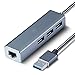 Produktbild KALUO 1000 Mbit/s Kabelverbinder Computerzubehör USB 3.0 HUB USB 3.0 Adapter Netzwerkadapter RJ45 Hub Typ C auf RJ45 Ethernet Adapter (USB 2.0 100 m, grau)