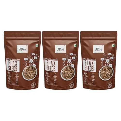 Image of Chef Urbano Flax Seeds 300 Gms Pack of 3 | Alsi Seed | Raw and Natural | Immunity Booster | Rich in Protein and Fiber | Seeds for Eating | Diet Food