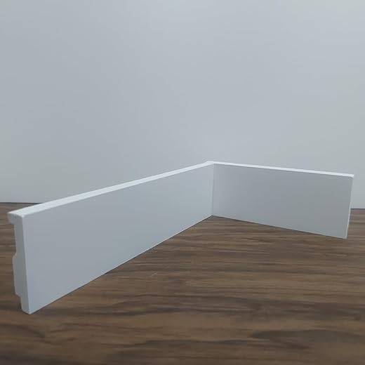 Rodapé de Poliestireno Liso - Branco - 5cm de altura (5x1x240cm)