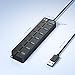 ONFINIO USB Hub 3.0, 7-Port USB Hub Splitter with Individual On/Off Switches and Lights, 3.2ft/1m Long Cable Compatible with MacBook, Laptop, Surface Pro, PS4, PC, Flash Drive, Mobile HDD