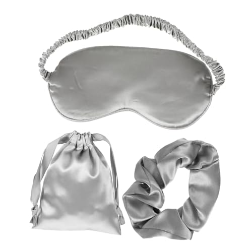 ELAYARD 3個 旅行や自宅で使える遮光シルク製睡眠眼罩点 アイマスク ヘアロープ 収納袋付き 伸縮バンドで快適フィット 不眠 偏頭痛 ドライア