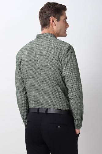 Image of Peter England Men's Formal Shirt with All-Over Print - Cotton, Full Sleeves, Regular Fit