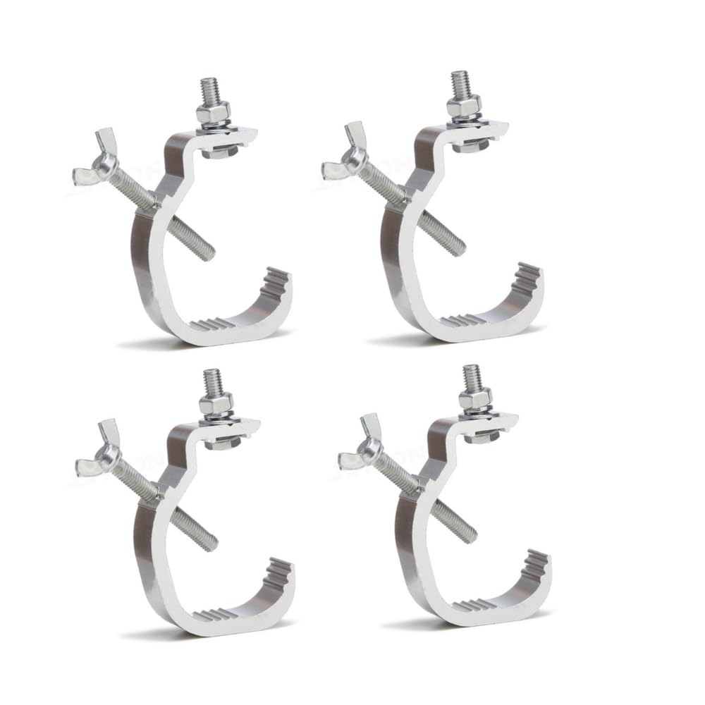 4 piezas abrazadera para luces de escenario, aleación de aluminio, abrazaderas para luces de escenario para trabajos graves, luces de escenario, abrazadera soporte gancho para colgar luces para DJ