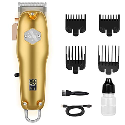 Hair Clippers for Men, Hair Trimmers for Men Hair Trimmer Beard Trimmer Barber Hair Cut Grooming Kits Professional Rechargeable Cordless (Gold)