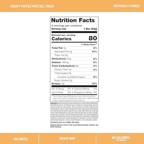 SlimFast Delights Crispy Toffee Pretzel Treat, 5 Count