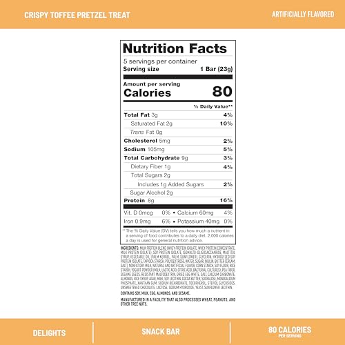 SlimFast Delights Crispy Toffee Pretzel Treat, 5 Count