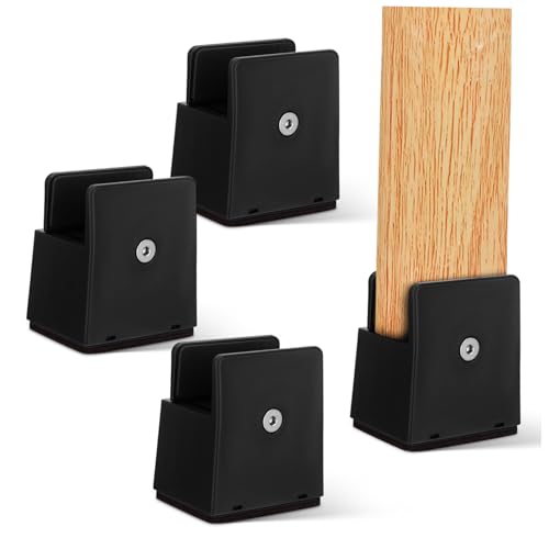 HOODANCOS 4Pcs Adjustable Metal Furniture Risers for Desk Bed Sofa Cabinet Height Extenders with Clamp Design Floor Protection Heavy Duty Support for Various Furniture Legs