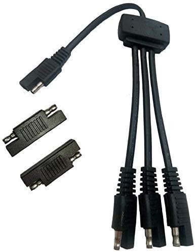 Sunway Solar Panel Connectors,Extension Cable Connect 3 Solar Panels to 12V Battery with Two SAE Polarity Reverse Adapters for 12Volt Solar Charger,Solar Maintainer and Solar Charging Kits