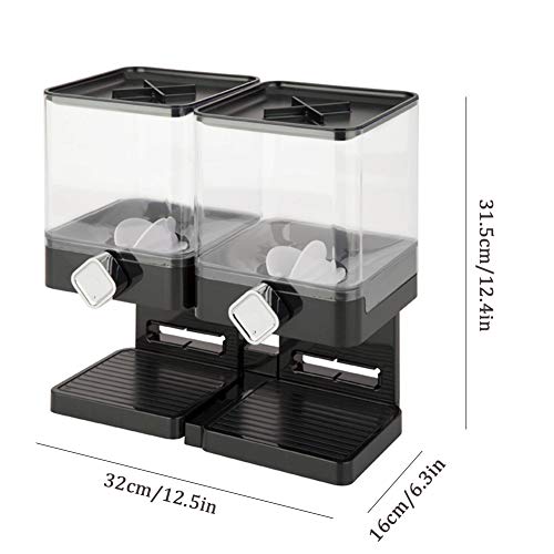 Dispensador de alimentos secos doble blanco de 17.5 oz para cocina 7