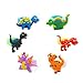 Finduat 24 Pcs Dinosaur Rubber Rings for Party Favors, Dinosaur Rings Cupcake Topper for Dinosaur Party Supplies