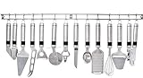 XXL Set! – Unser Küchenzubehör kommt im 12tlg. XXL Set! Ihnen stehen ein Küchenmesser, Tortenheber, Sparschäler, Schneebesen, Käsereibe, Knoblauchpresse, Eisportionierer, Dosenöffner, Küchenreibe, Pizzaschneider, Küchenmesser und ein Flaschenöffner zur Verfügung! Die perfekte Ausstattung!