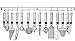Produktbild DRULINE 12tlg. XXL Küchenset Küchenhelfer Küchenbesteck Küchenutensilien Küche Kochzubehör Hängeleiste aus Edelstahl | L x B x H 70.5 x 2 x 30.5 cm | Silber