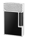 Kultige Haftung S.T. Dupont D-016746 Ligne 2 Feuerzeug, Feuerkopf, Palladium und schwarzer Lack