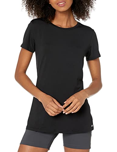 Amazon Essentials Damen Active Quick Dry Tech Stretch Kurzarm-T-Shirt mit Rundhalsausschnitt (in Übergröße erhältlich), 2er-Pack, Schwarz, XL