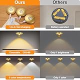 Lightsjoy 3 Pack Picture Lights for Wall Rechargeable Battery Spot Light 3 Color Temperature Dimmable LED Wall Lights Wireless Remote Control Stair Lights Timer Magnetic Art Painting Light Gold - Image 5
