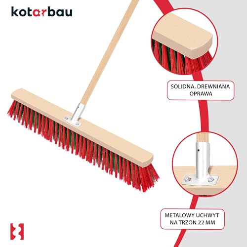 KOTARBAU® Garden Broom - 65 cm (25.59 inches) - Natural - Outdoor Broom - Sweeping Brush - Yard Brush - without Handle - Wood PVC