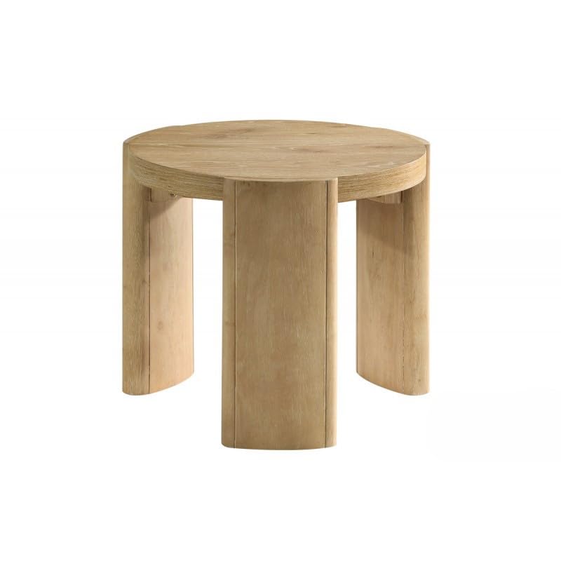 First of a Kind Bristol End Table - Modern Bedside Table with Rounded Top & Curved Block Legs - Versatile Design Suits Modern or Transitional