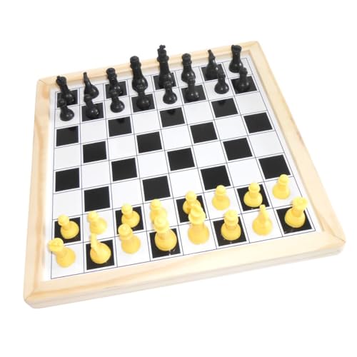 Image of THE GAME FACTORY Magnetic 2-in-1 Wooden Chess and Ludo Board Game - Premium Travel-Friendly Game Set for Kids & Family - Durable Wooden Board with Bright Colors