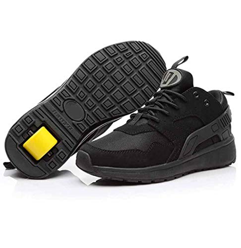 XRDSHY Chaussures À roulettes Hommes Femmes Chaussures De Skateboard Chaussures De Skate À roulettes Inline Skates Baskets Chaussures Sneakers,Black-43 Cover