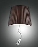 Fabas Luce Dorotea LED Wandleuchte plissee braun, E27