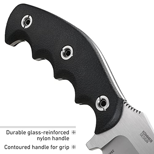 Crkt Catchall Fixed Blade Knife With Sheath: Heavy Duty Hunting And Outdoor Blade, Nylon With Rubber Overlay Handle And Thermoplastic Sheath 2866, Silver #TOP4