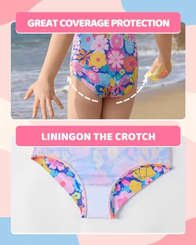 Image of Angel season Girls Swimsuits Kids Bathing Suit One Piece Swimwear with UPF 50+ Cute