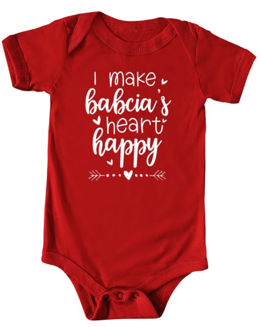 I Make Babcia's Heart Happy Color Infant Bodysuit, Baby Shower Newborn Gift, Pregnancy Reveal Onesie Present, Valentine's or Mother's Day (12M, Royal)