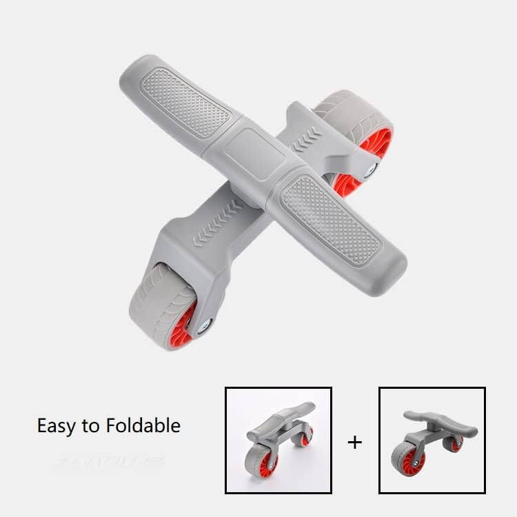 Foldable Roller Wheel Kit,Bodybuilding Exercise Wheel for Strength Training Abdominal, Roller with Knee Mat, Home Gym Fitness Equipment for Abs Core Workout
