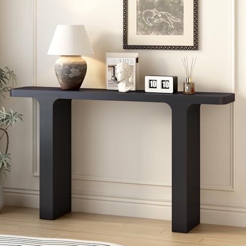Knocbel Acacia Veneer Console Table with Floor-Length Legs, Minimalist Entryway