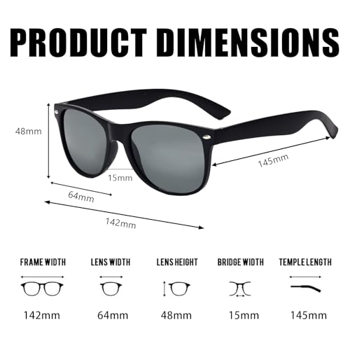 50 Pairs Bulk Black Sunglasses for Men Women Retro 70s 90s Adult Cheap Glasses for Party Supplies (50Black)4