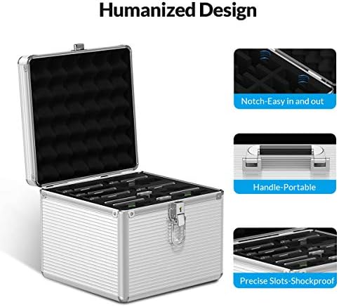 ORICO Hard Drive Case 15 Bay Aluminum Suitcase for Protect or Storage HDD SSD (6 x 3.5 inch and 6 x 2.5 inch Hard Disk and 3 x M.2 SSD), Shockproof, Dustproof and Moisture-resistant