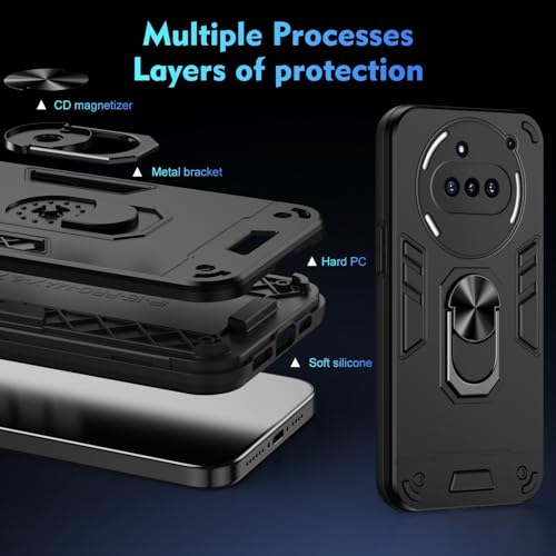 Coque Nothing Phone 3A antichoc avec béquille intégrée et protection PC mat