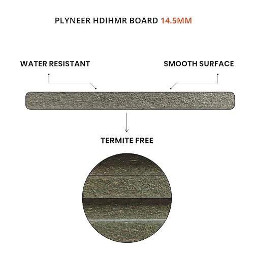 Image of Plyneer HDIHMR MDF Board - High-Density Moisture & Impact Resistant Wood for Modern Furniture & Interior Designs (14.5mm)-8ft x 4ft