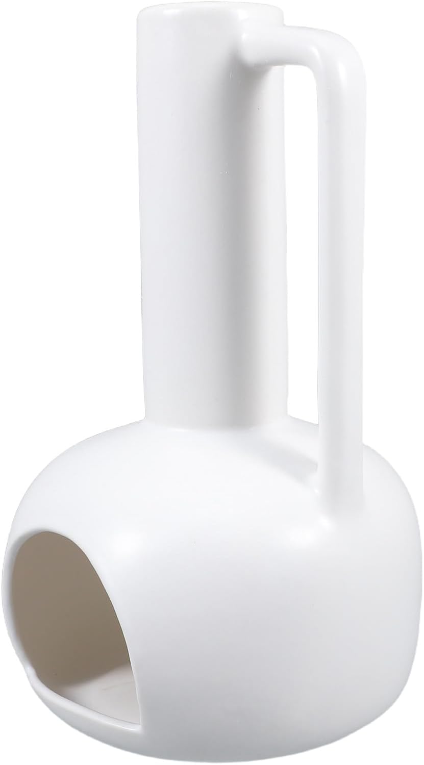 Veemoon Ceramic Palo Santo Holder and Sage Incense Burner with Smooth Handle, Aromatherapy Wooden Stick Burner for Home Fragrance and Meditation, 1pcs White Incense Holder Tray