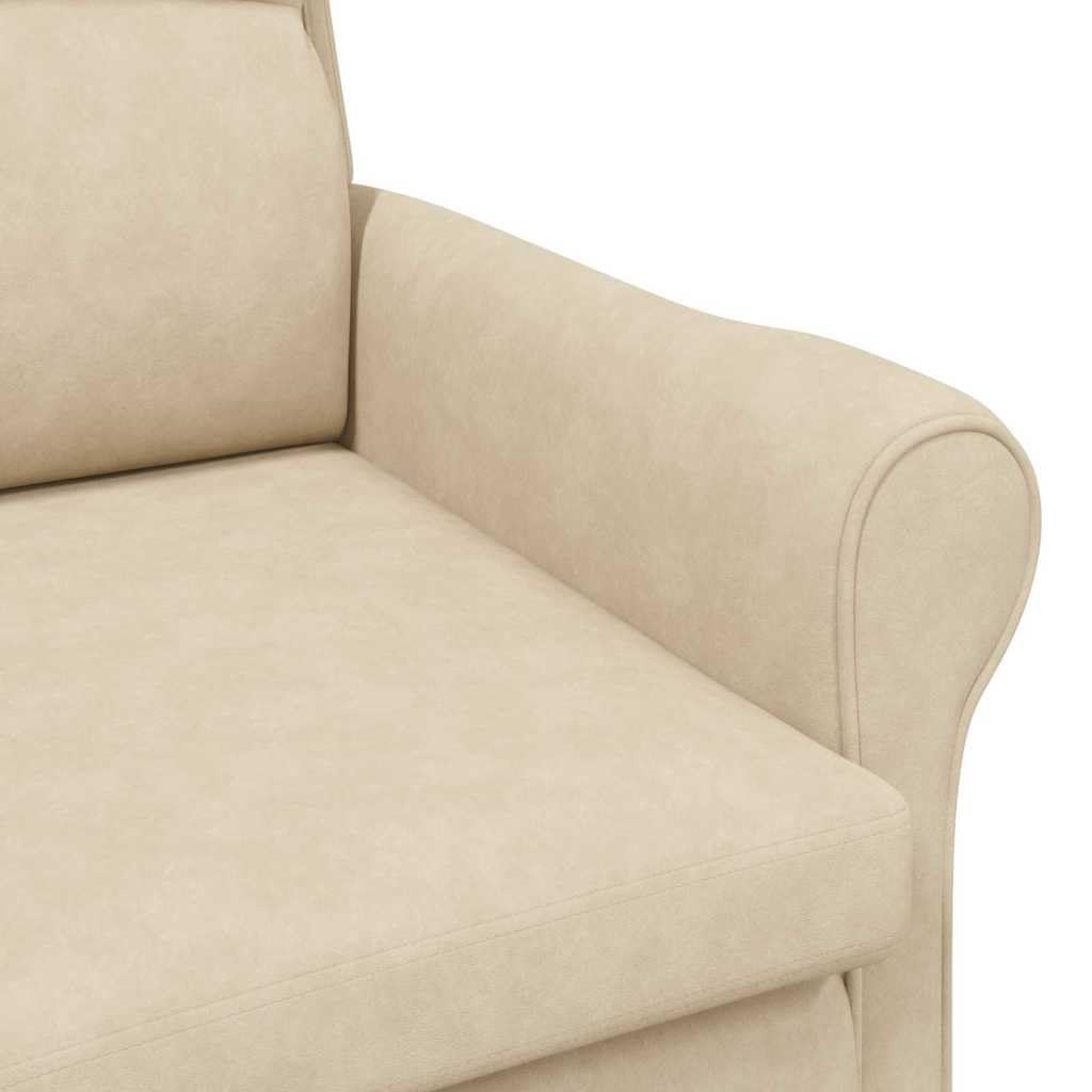 Sillón de microfibra color crema, 76 x 94 x 102 cm, con marco de madera, sillón tapizado para salón, sillón de lectura y sillón de relax, cómodo sillón orejero con acolchado ergonómico