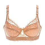 Necalisi Dirndl BH Push up Khaki Damen Spitze BH Comfort Große Größen Volle Abdeckung BH Bügel Ungefüttert Spitzen-BH Unterwäsche Pushup BH Damen 100D